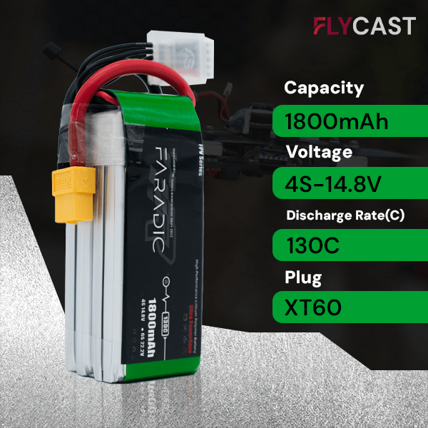 FARADIC 1800mAh 4S 14.8V 130C LiPo Battery – Lightweight Powerhouse for FPV Drones - Image 3