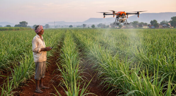 Drone spraying demonstration in Maharashtra